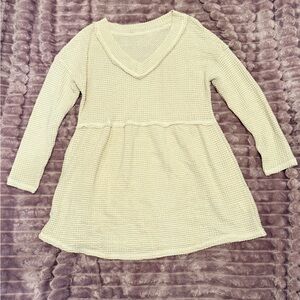 Beige Knit Long Sleeve Shirt